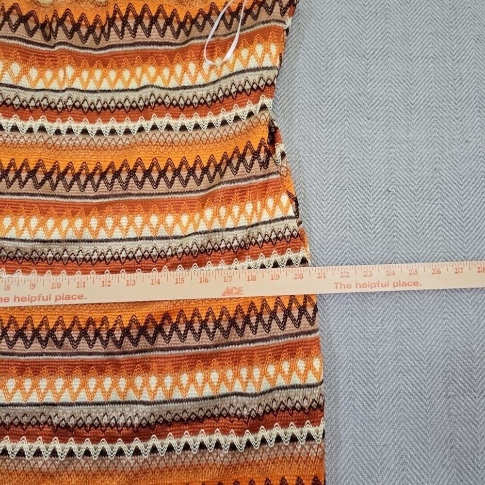 Resortwear Crochet Midi Dress 4XL Bodycon Zig-Zag Boho Chic Modern Halter Orange - Picture 13 of 16